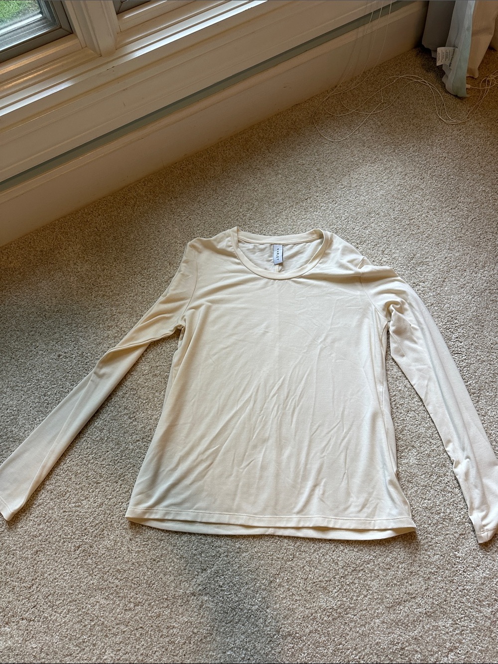 Varley Long-Sleeve Crewneck Top - Cream